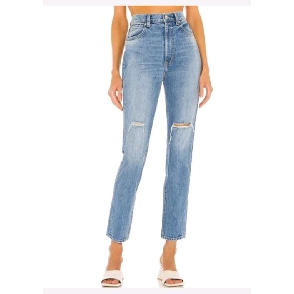 Slvrlake Beatnik Trouble Maker High Rise Distressed Slim Cotton Jeans 29